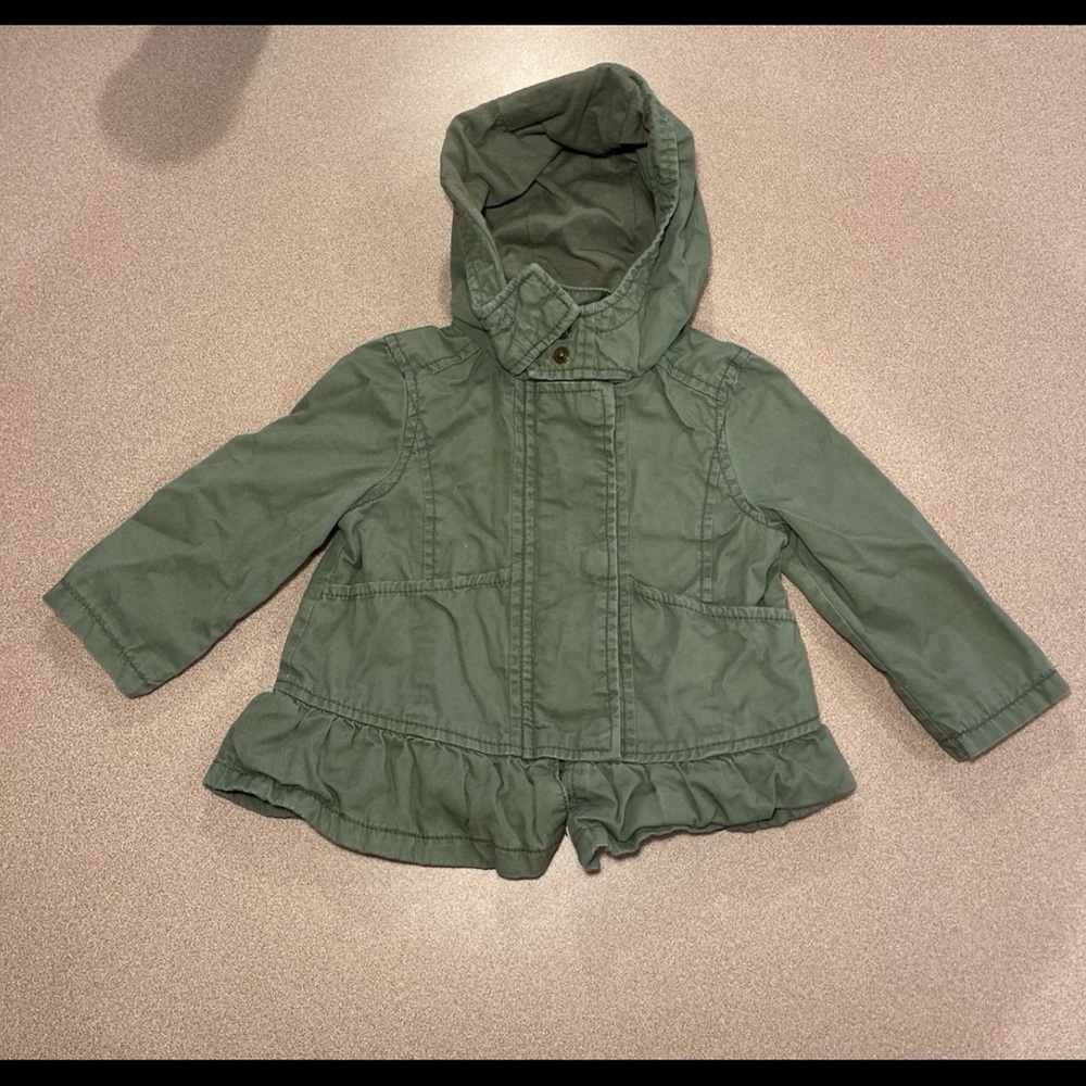 Old Navy Kids Olive Hooded jacket 12-18 months